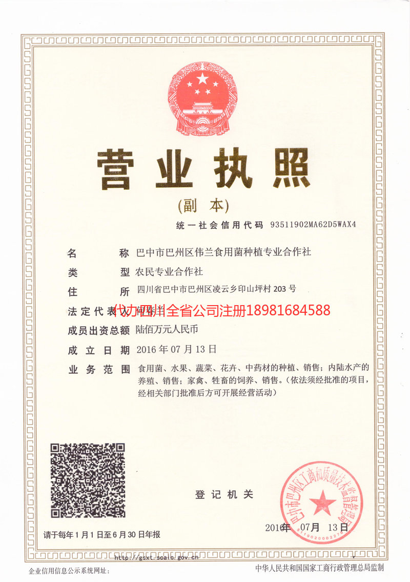 鹤岗鹤岗伟兰食用菌种植专业合作社